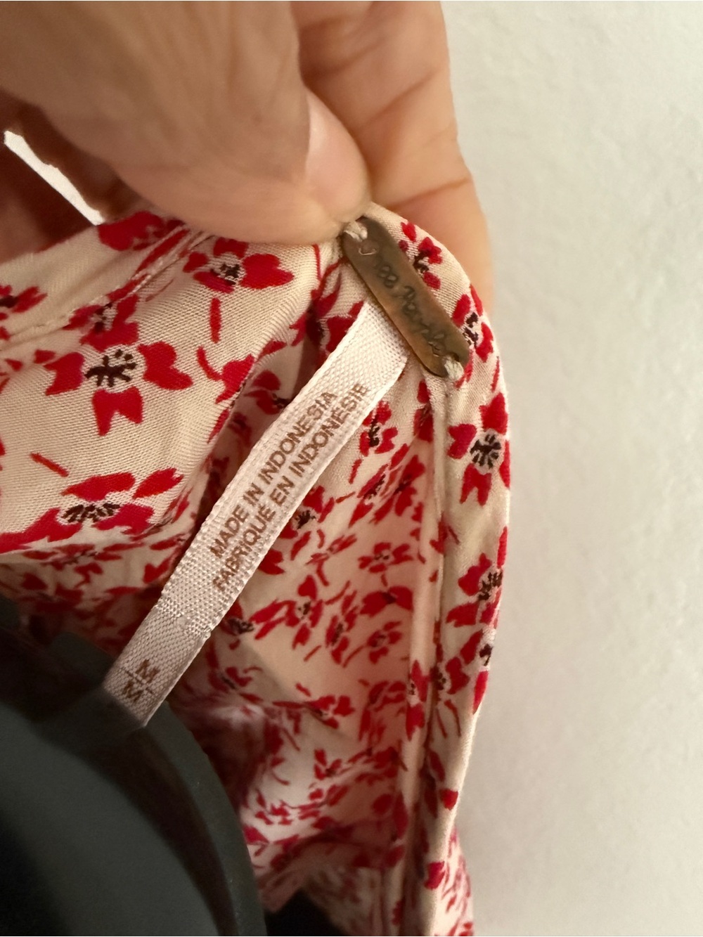 Free People One Fine Day Ditsy Floral Mini Dress Sz M Red Pockets - Picture 5 of 8
